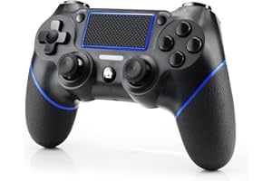 Hbaid Manette sans fil pour PS4,Game Controller pour ps4/Pro/Slim,Six-Axis Sensor Avec Dual Vibration,Pavé Tactile Prise Audio, Poignée Antidérapante Design Ergonomique
