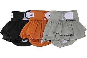 Avont 3 częściowe pieluchy dla psów wielokrotnego użytku, wysoce chłonne, zmywalne i przyjazne dla środowiska serwetki higieniczne dla psów -Czarny/brązowy/szary -XL