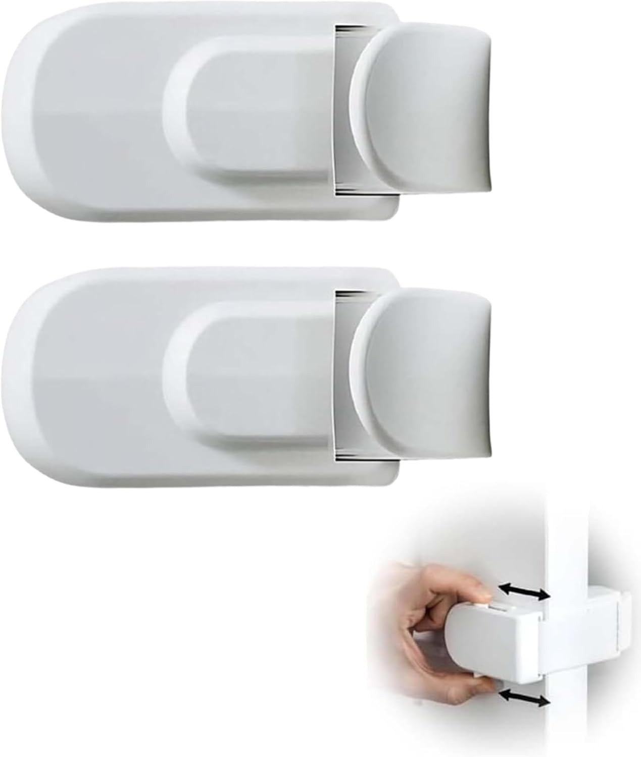 The Snap-On Door Lock Kids Can't Reach or Defeat, Child Proof Door Lock Without Drilling, Simple Install Safety Locks for Toddlers Kids Baby, Dogs & Cats, No Tools or Adhesives (2 Pack)