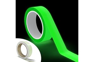 QttvbTna Luminous Tape, 10mm x 10m Glow in The Dark Self-Adhesive Tape, Waterproof Fluorescent Glow in The Dark Tape Warning for Stage Supplies Stairs, Home Decor Wall Ceiling(Green Light)
