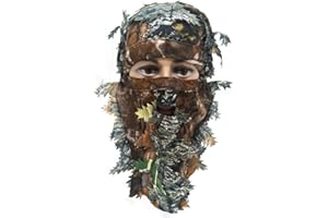 Huenco Camouflage Masque 3D Feuille Stéréo Turquie +1 Paire Pêche Chasse 3D Feuille Gants Sport en Plein Air Chasse Ghillie Costumes