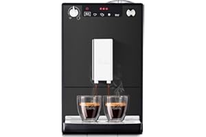 Melitta Solo - w pełni automatyczny ekspres do kawy z wylewką o regulowanej wysokości, mały ekspres do kawy ze zdejmowanym zbiornikiem na wodę, np. espresso lub Café Crème, czarny matowy