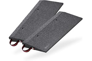 bepco Bordsteinkanten-Rampe-Set (2 st) + greppslingor, LxBxH: 50 x 25 x 5 cm i gummi (svart) Uppkörningsramp, dörrtröskelramp, med inbyggda gummibrickor för fästning