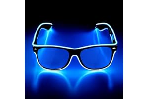 flintronic Lunettes Lumineuses, 4 Modes Lunette LED EL Wire Neon Lumière Masque Lumineux, Shutter Neon Rave Clignotant Lunettes Lumineuses pour Fête/Discothèque/DJ/Concert/Cosplay