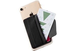 Sinjimoru Porte-Cartes et poignée de téléphone Portable avec Rabat, Porte-Cartes Autocollant, Support de téléphone, Sangle de sécurité pour Le Doigt, pour iPhone et Android. Sinji Pouch B-Flap, Noir