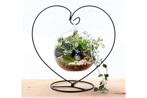 Fosinz Soporte de exhibición de hierro para colgar colgando de vidrio, globo de aire, terrario, bola de Navidad, decoración del hogar de la boda