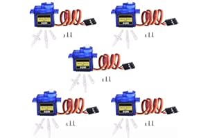 MMOBIEL 5 Pcs SG90 9g Micro Servo Motor Kit for RC Drone/Car/Airplane/Helicopter/Vehicles/Robots/Compatible with Arduino Projects and Raspberry Pi Incl. Screws and 15 Servo Arms