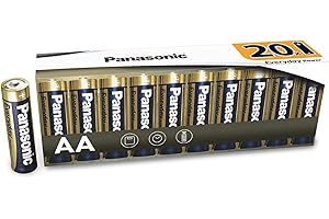 Panasonic Everyday Power Alkaline Battery, AA Mignon Lr6, 1.5 V, Pack of 20 in Non-plastic Pack, for Reliable Energy, Alkaline