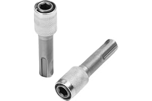 PHMNZIP Zestaw 2 Adapterów SDS Plus 1/4'' SDS Plus Adapter do Wierteł Sześciokątny Konwerter Wału Adapter z Wału Okrągłego Na Uchwyt Sześciokątny do Wiertarki Udarowej Srebrny