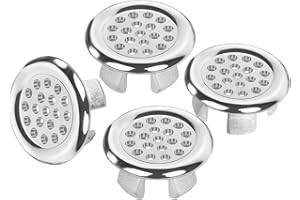 FIGARGE Lot de 4 housses de lavabo universelles - Design grille de trop-plein - Anneau de trop-plein - En plastique - Pour lavabo de salle de bain, évier de baignoire (maille)