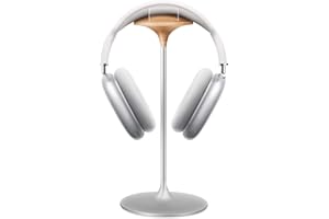QINCOON Kopfhörer Ständer, Headset Halterung aus Buche Holz & Aluminium, Gaming Kopfhörer Halter für AirPods Max, Beats, Bose, Sennheiser, Sony, Audio-Technica und mehr (Silber)
