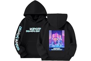 Générique Sweat à Capuche Fille K-Kpop Demons Hunters Merch Imprimés K-Pop D-Demon Hunter Huntrix Huntr/X Rumi Mira Zoey Pull à Manches Longues Witch Hauts Décontractés Hoodie