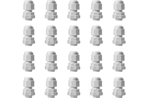 MYTHOSURGE 20 Stück Kabelverschraubung M12, IP68 Wasserdicht Kabeldurchführung, Kabelverschraubungen für Outdoor Garten Schaltkasten Abzweigkasten, Kunststoff Nylon Kabeldurchführunge