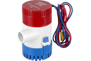 QWORK® 12V 500 GPH Pompa di Sentina Performante per Barca e Camper - Pompa Sommergibile per Acqua Dolce, Salata e Sporca