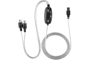 Hakeeta MIDI zu USB Kabel Konverter MIDI Interface Adapterkabel Keyboard Music Editing Line, Support Pc Connection, Geeignet für Musikaufnahmen.
