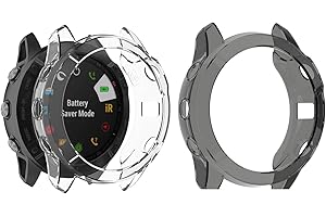 Tencloud Obudowy kompatybilne z Garmin Fenix 6X/Fenix 6X Pro / Fenix 6X Sapphire/Fenix 6X Pro solarny pokrowiec ochronny miękki TPU osłona zderzaka do Fenix 6X Series Smartwatch (czarny + biały)