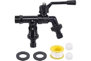 FASBET Podwójny mosiężny kran ogrodowy o wysokiej twardości 1/2" przeciw zamarzaniu z 2 wyjściami 3/4", na zewnątrz do pralki i IBC