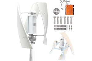 CIELOBLOEN Éolienne Domestique Verticale 100W/200W/300W - Kit Complet Générateur avec Contrôleur MPPT pour Cabine, Terrasse, Marine 300W