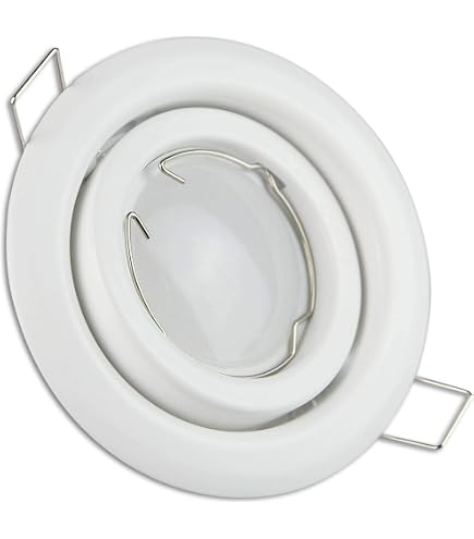 LED Einbaustrahler Messing, 7W Warmweiß, 12V – Flacher Deckenspot, Schwenkbar Bis 45°, Für 75-80mm Bohrloch