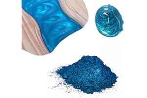 Resin Pro Pigments Sahara pour résine époxy, poudre de mica 10g pour travaux d'époxy, revêtements, plans de travail, tables, bricolage, arts et métiers, effet de mouvement (Bleu clair)