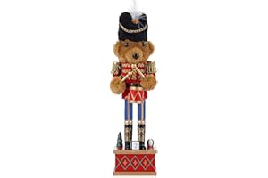 ‎VORFOR VorFor Nussknacker Figur Puppe,28cm Nussknacker,Weihnachtsdeko Holz,Deko (Trommelmann Bär), Freunde Und Freunde