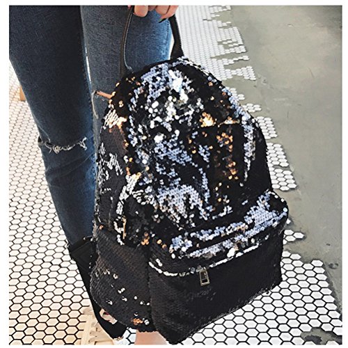 LUOEM Sequin Backpack Fashion Shiny Bling Glitter Sequins Backpack Casual Outdoor Sport Hiking Daypack for Girls Women (Black) reviews LUOEM Sequin Backpack Fashion Shiny Bling Glitter Sequins Backpack Casual Outdoor Sport Hiking Daypack for Girls Women (Black)
