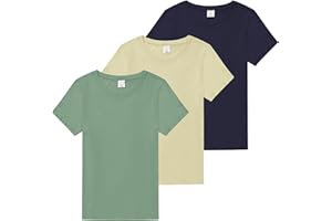 THE ESSENTIALS WARDROBE Ladies T-Shirt 3 Pack Multicoloured Womens T-Shirts Lightweight Soft Comfort Fit Tee Crew Neck Multipack Cotton T-Shirts Sizes S-4XL