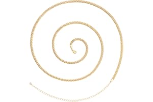 KissYan Bikini Body Chains for Women, 14K Gold Adjustable Sexy Waist Chain Summer Beach Colorful Cuban Link Pearl Evil Eyes Belly Chain Handmade Trendy Chic Jewelry Gift