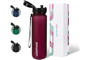 UZSPACE Butelka na wodę 500 ml / 800 ml / 1000 ml, Bez BPA, Plastik Tritan, Sportowa butelka wody, Szczelna, do biegania, siłowni, jogi, na zewnątrz i na kemping