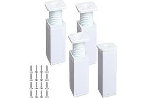 Luabue Verstellbare Möbelfüße Tischbeine Möbelbeine Quadratische Aluminiumlegierung Weiße Sockelfüße Tischfuß Couchfüße Bettfüße für Tische Schränke Sofas Betten Regale (15CM)