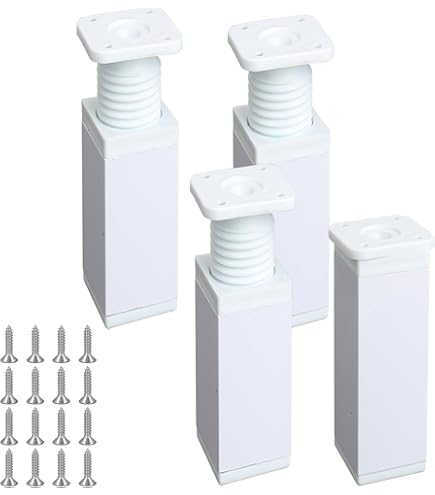 Lot de 4 Pied de Meuble en Bois Massif,15CM Jambes de Canapé Remplacement avec Tapis