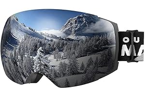 OutdoorMaster Unisex Skibrille PRO Damen Herren mit wechselgläsern, Schneebrille 100% UV-Schutz Skibrille für brillenträger, 