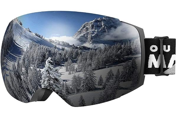 OutdoorMaster Masque de Ski Pro - Lunettes de Ski Frameless, Lentille Interchangeable 100% Protection UV400 Masques de Snowboard pour Hommes & Femme,Garçons et Filles