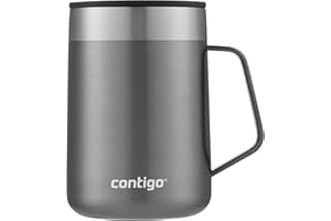 Contigo Streeterville Desk Mug, vaso de café aislado con asa de acero inoxidable, vaso de café para llevar con tapa, mantiene el calor hasta 5 horas, óptimo para oficina u hogar, 420 ml