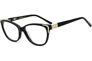 FERAVIA Clear Lens Fashion Glasses for Women Classic Cat Eye Demi Glasses Frame Fake Non Prescription Glasses