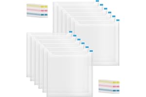 Wobekuy Pack of 12 Paper Storage, Scrapbook Paper Storage with Sticky Tabs for Paper, Painting, Card and Photos