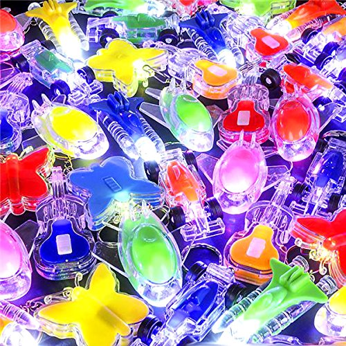 German Trendseller® – 12 x LED Anhänger – Mix ┃ 13 cm ┃ Kindergeburtstag ┃ Mitgebsel ┃ Blinklicht ┃ Schaltfunktion ┃ 12 Stück - 4