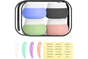 Riokko 4 Stück Döschen, 30ml Silikon Kosmetikbehälter Reisebehälter Silikon Reiseflaschen Mini Dosen Reise Kosmetik Behälter,Travel Essentials/Travel Accessories… (Stylr B)