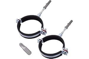 SKIR'CO Lot de 2 supports de tuyau avec revêtement en caoutchouc pour tuyaux de 75 à 80 mm, supports de tuyau pour montage mural et au plafond, colliers de serrage