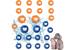 Qixuer 24 Pièces Attrape Poils Machine a Laver,Boule Machine à Laver Anti Poils Réutilisable Boule Anti Poils Machine a Laver Balles de Lavage Anti Poils Attrape Poil Machine a Laver