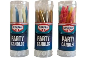 DR. OETKER Dr Oetker Party Candles, 18 units, 30g, Assorted Color (Packing May Vary)