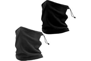 Jinlaili 2 Pezzi Scaldacollo Sciarpa Invernale in Pile Polare, Scaldacollo Microfibra Multifunzione, Scaldacollo Invernale Riutilizzabile, Scaldacollo Cotone Traspirante Uomo Invernale (Nero & Grigio)
