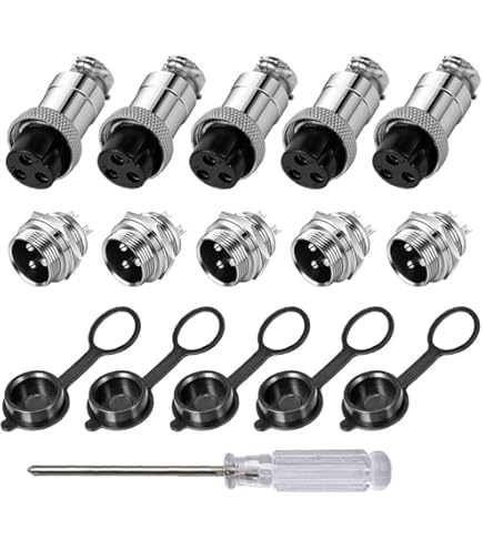 Connettore Aereo GX16 6 Pin Femmina - Per Microfoni, Audio, Montaggio A Cavo, Metallico - Foto 3