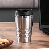 Porsima 05554 Paslanmaz &Ccedil;elik Kupa Sızdırmaz &Ccedil;elik Termos Ara&ccedil; Termosu El Termosu Yalıtımlı Bardak 350ml -G&uuml;m&uuml;ş