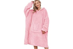 Umipubo Bluza z kapturem, miękka, ciepła bluza z kapturem, oversize, Oodie, sweter, Rosa, rozmiar uniwersalny