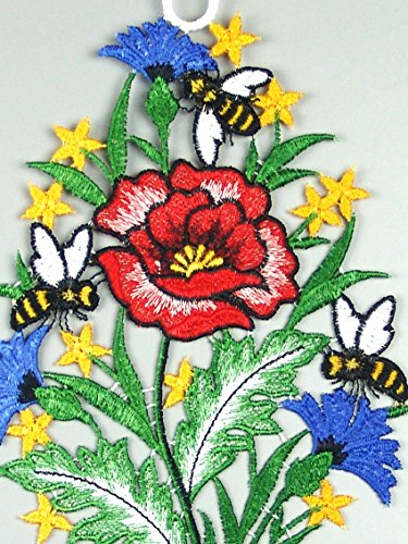 Fensterbild „Biene auf Blüten“ Plauener Spitze® 5182200 - 2