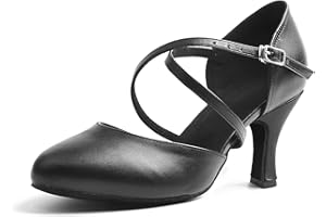 Naudamp Femmes Bandoulière en Salsa Danse Salle de Bal Latin Talons Hauts Danse Chaussures