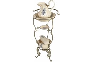 PALAZZO INT Juego para Lavarse con Soporte Antiguo Lavabo Lavamanos Palangana Jarra Antiguo Porcelana lup048 Palazzo Exclusivo