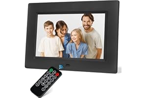JOHNZINY 7 Inch Digital Photo Frame, Electronic Photo Frame,Digital Picture Frame 1024x600P Music Photo Video Player with Remote Control 4 Windows Display/Multi-Slideshow/Calendar/Clock Alarm Function
