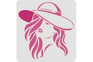 FINGERINSPIRE Stencil Donna per Pittura 30x30cm Riutilizzabile Stencil Viso Donna Motivo Bellezza Urbana Stencil Belle Ragazze per Dipingere su Parete, Legno, Mobili, Tessuto e Carta